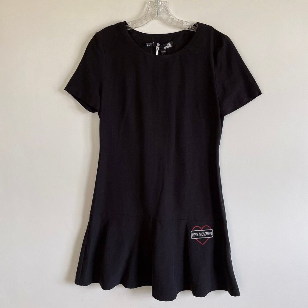 NWT Love Moschino Black Glitter Dress - Picture 4 of 9